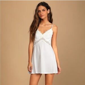 Lulu’s Absolutely Enchanting White Lace Lingerie Slip